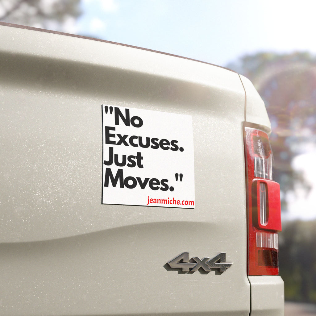 Motivational Car Magnet - "No Excuses. Just Moves." | Vehicle Decor, Inspirational Gift, Quote Magnet, Gym Motivation