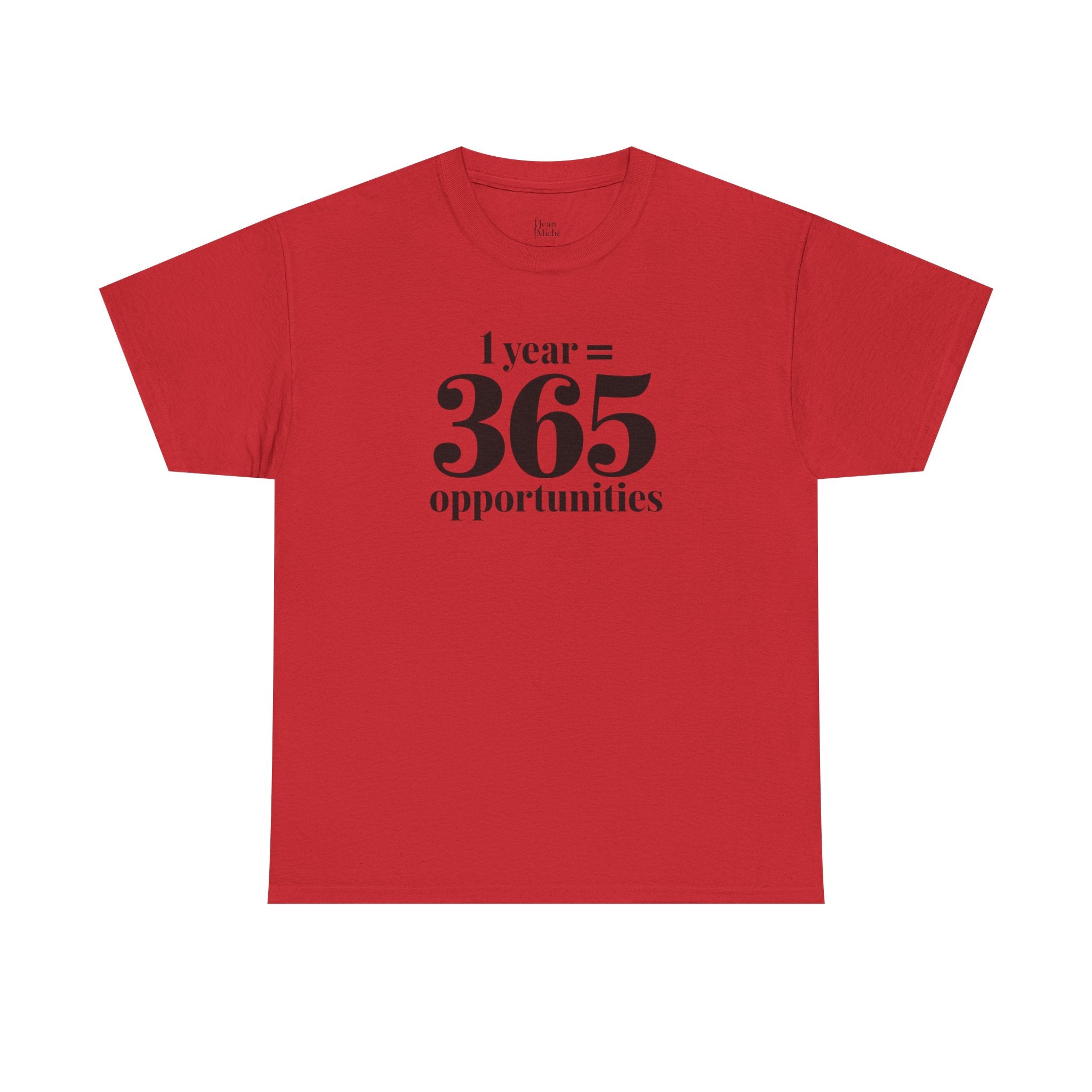 Inspirational Tee - 1 Year = 365 Opportunities, Motivational T-Shirt, Gift for Goal-Setters, Positive Vibes, Unisex Cotton Top