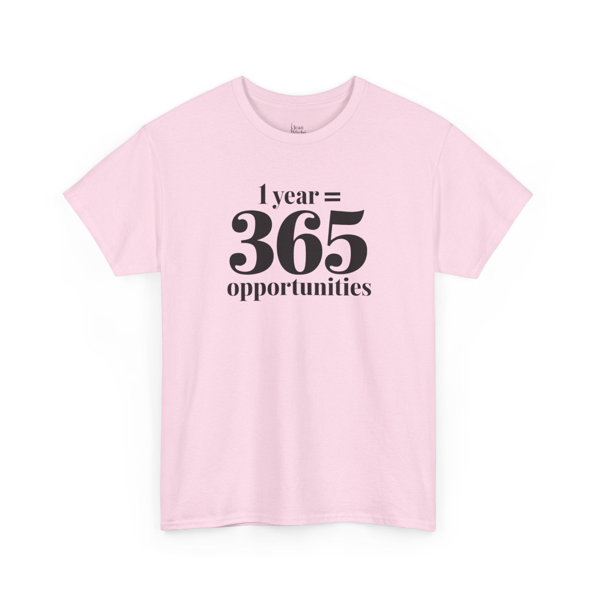 Inspirational Tee - 1 Year = 365 Opportunities, Motivational T-Shirt, Gift for Goal-Setters, Positive Vibes, Unisex Cotton Top