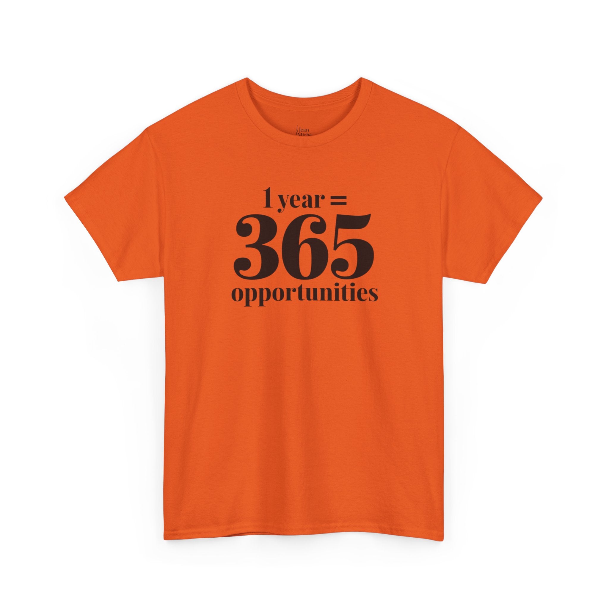 Inspirational Tee - 1 Year = 365 Opportunities, Motivational T-Shirt, Gift for Goal-Setters, Positive Vibes, Unisex Cotton Top