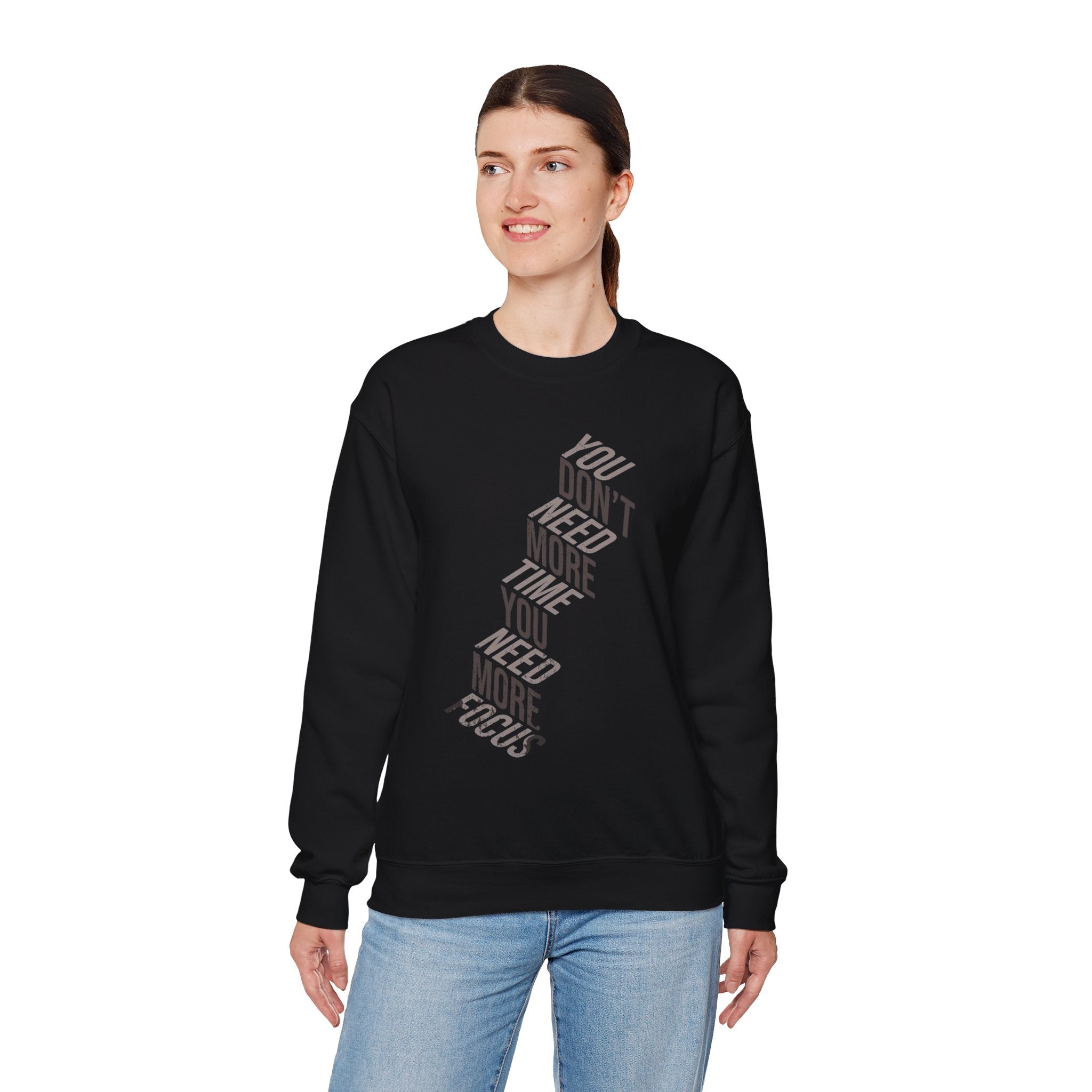 Inspirational Unisex Crewneck Sweatshirt - Focus Motivation Apparel, Cozy Gift for Friends, Affirmation Fashion, Casual Wear, Self-Care