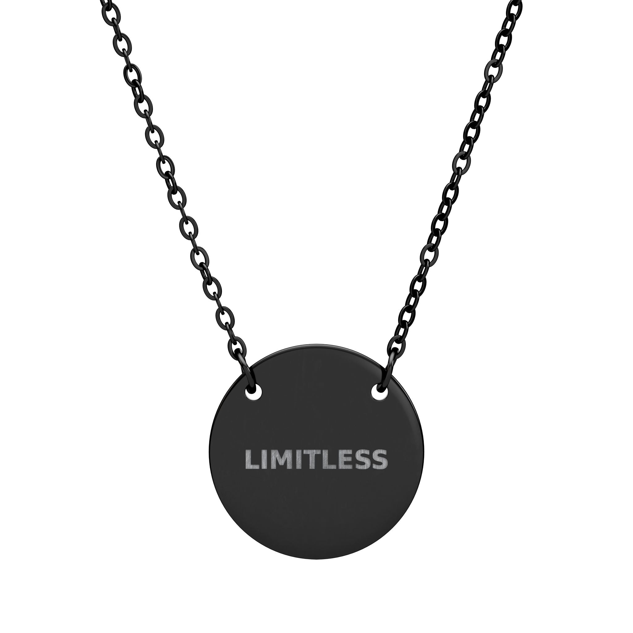 Limitless Engraved Circle Necklace — Inspirational Pendant Jewelry