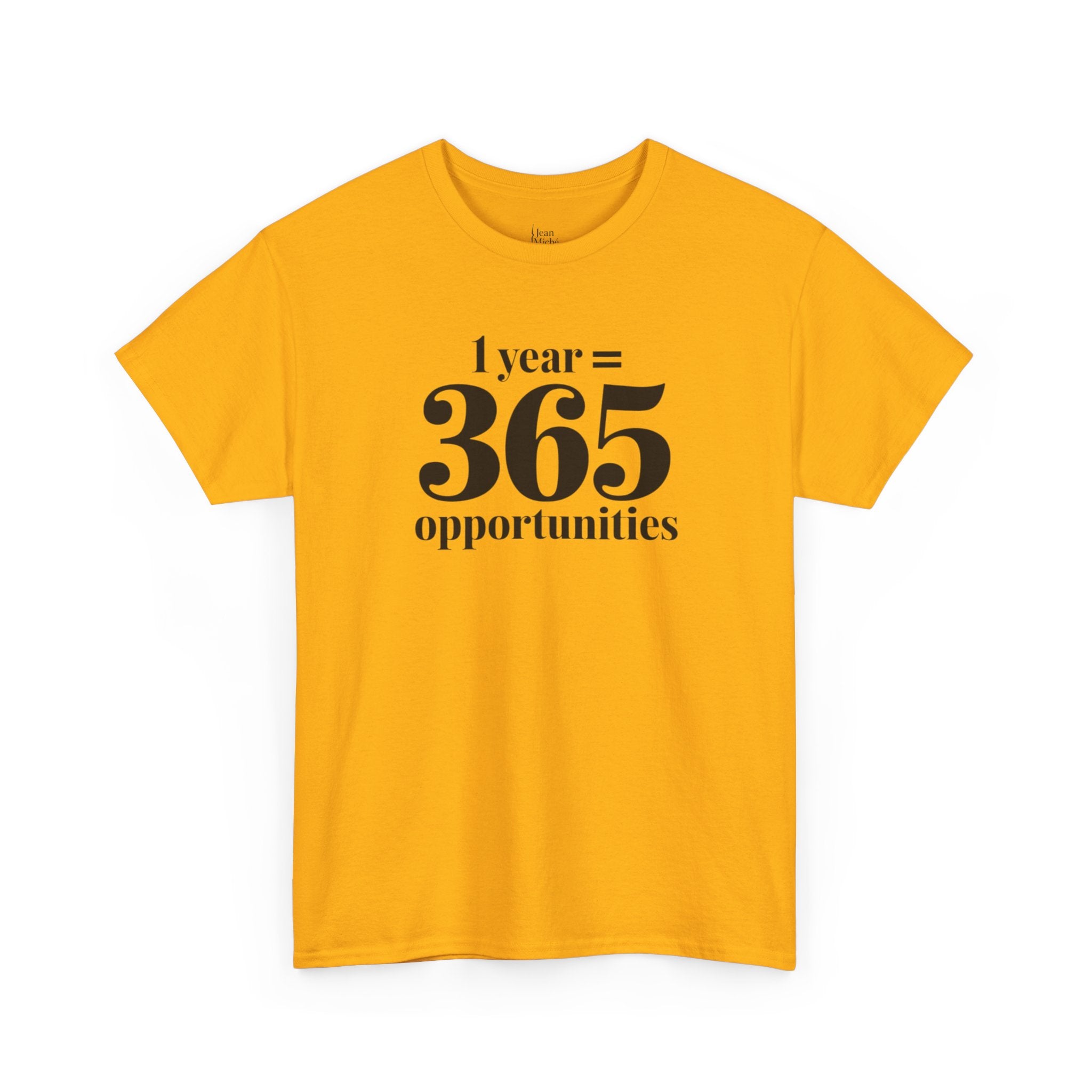 Inspirational Tee - 1 Year = 365 Opportunities, Motivational T-Shirt, Gift for Goal-Setters, Positive Vibes, Unisex Cotton Top