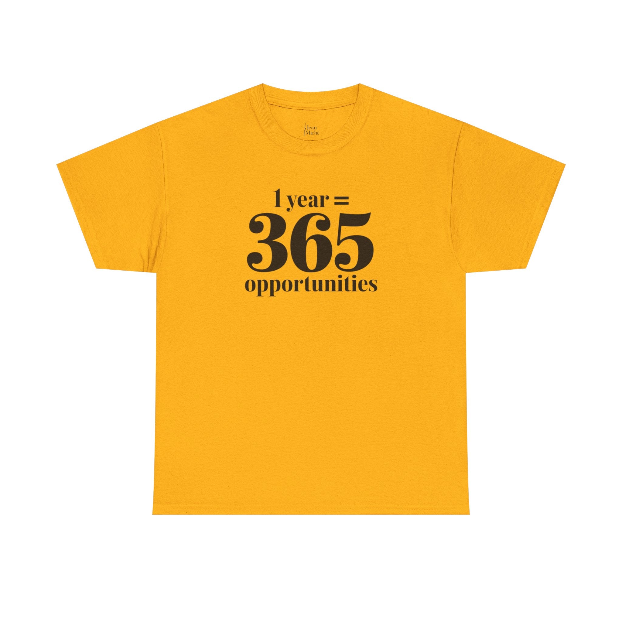 Inspirational Tee - 1 Year = 365 Opportunities, Motivational T-Shirt, Gift for Goal-Setters, Positive Vibes, Unisex Cotton Top