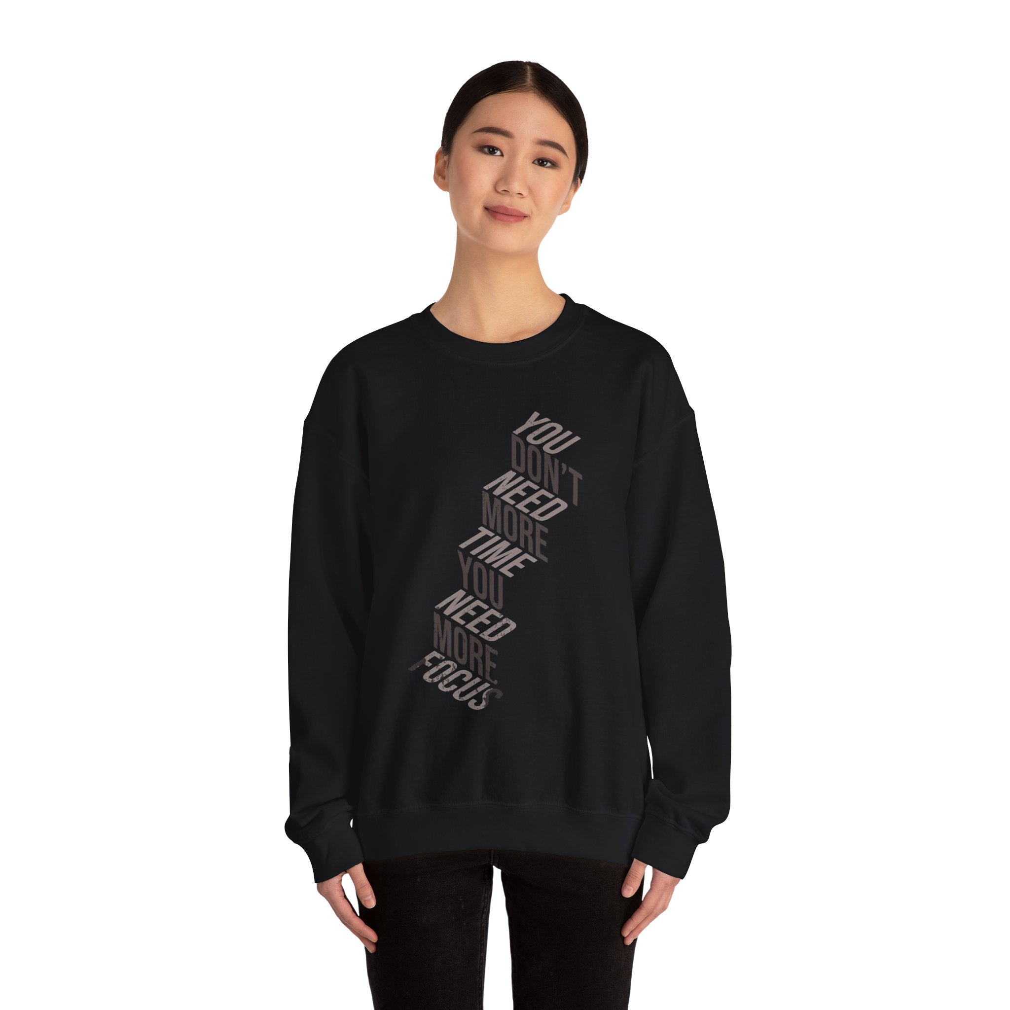 Inspirational Unisex Crewneck Sweatshirt - Focus Motivation Apparel, Cozy Gift for Friends, Affirmation Fashion, Casual Wear, Self-Care