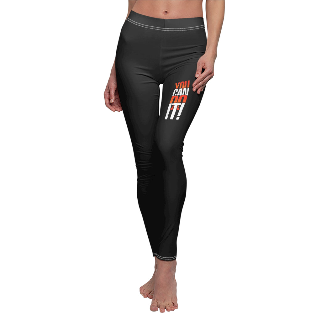 Inspirational 'You Can Do It!' Women's Leggings — Motivational Workout & Casual Yoga Pants