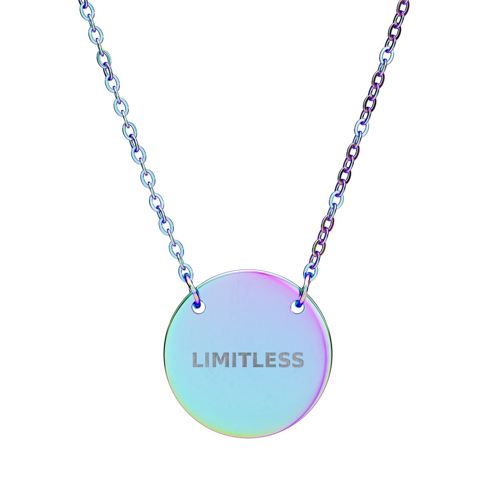 Limitless Engraved Circle Necklace — Inspirational Pendant Jewelry