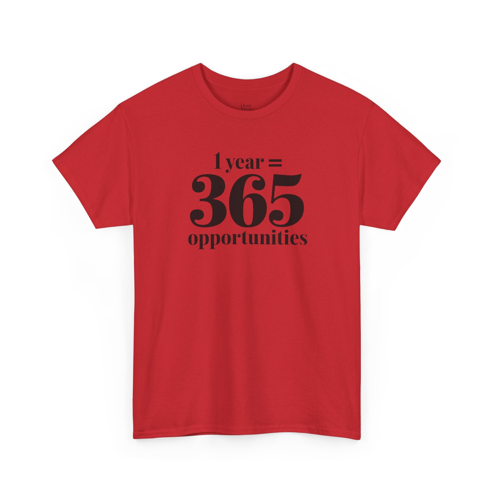 Inspirational Tee - 1 Year = 365 Opportunities, Motivational T-Shirt, Gift for Goal-Setters, Positive Vibes, Unisex Cotton Top