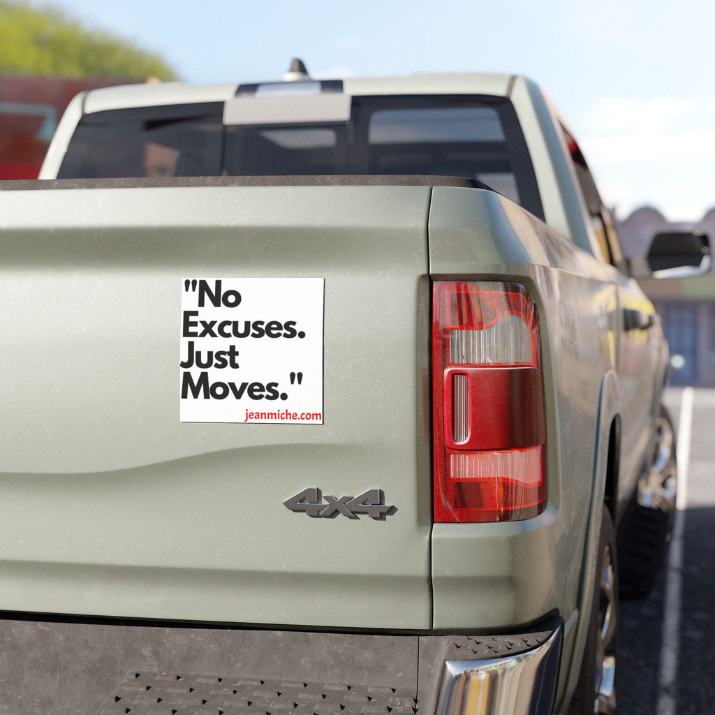 Motivational Car Magnet - "No Excuses. Just Moves." | Vehicle Decor, Inspirational Gift, Quote Magnet, Gym Motivation
