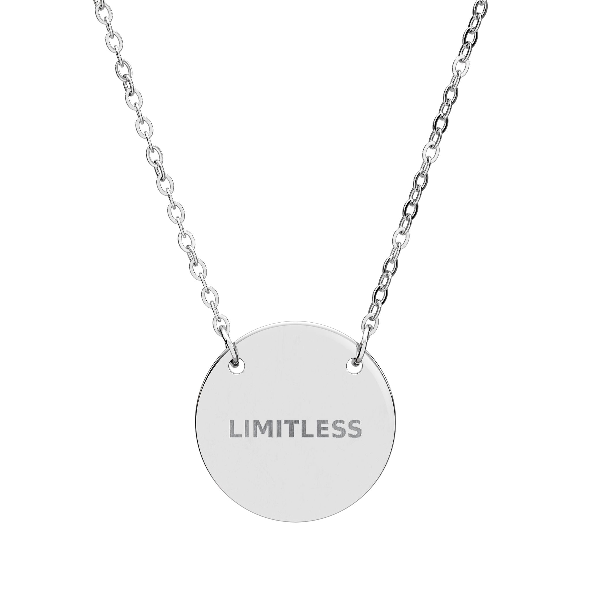 Limitless Engraved Circle Necklace — Inspirational Pendant Jewelry