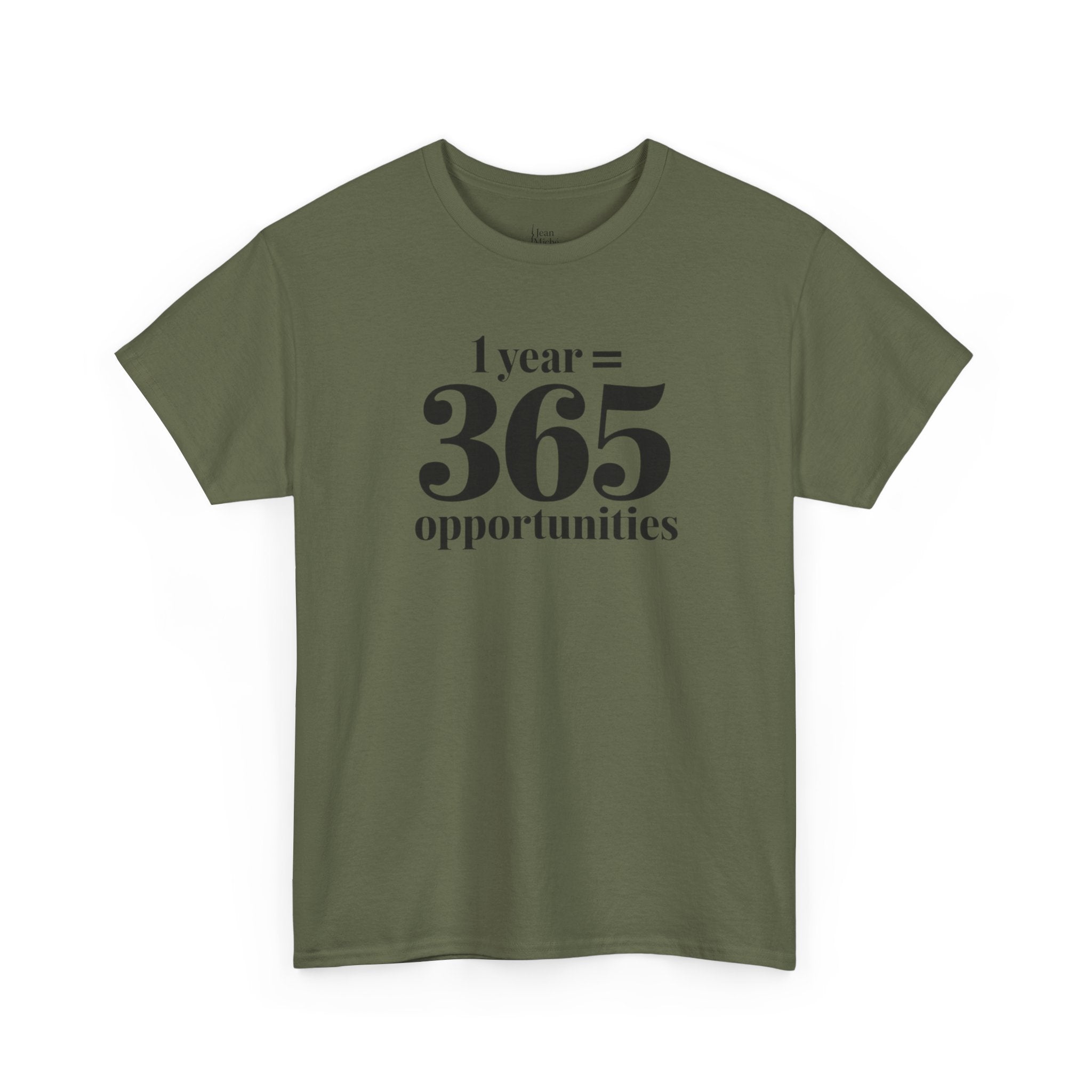 Inspirational Tee - 1 Year = 365 Opportunities, Motivational T-Shirt, Gift for Goal-Setters, Positive Vibes, Unisex Cotton Top