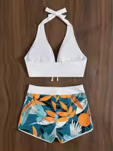 Sexy Backless Bikini – High-Waisted Swimwe
