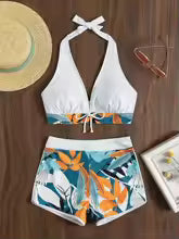 Sexy Backless Bikini – High-Waisted Swimwe